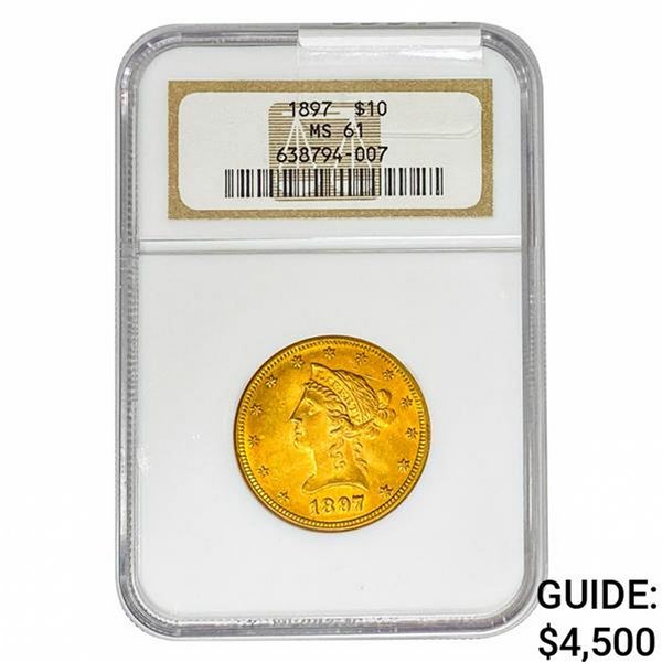 1897 $10 Gold Eagle NGC MS61