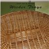 Image 2 : Set of 2 Wicker Serving Trays With Plexiglass Inserts New