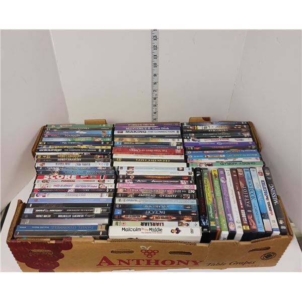 Large Fruit Flat of Various DVD's - Various Genres - Estate