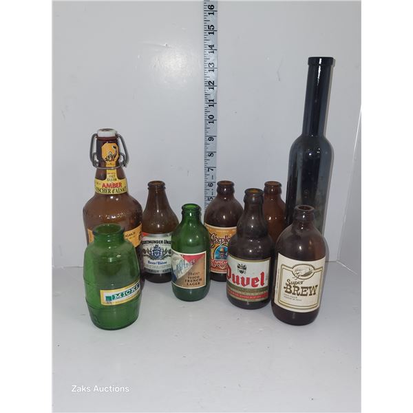 Lot of Vintage Collectible Coloured Bottles