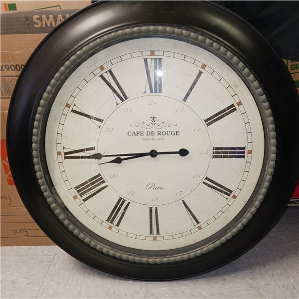 Extra Large Cafe De Rough Wall Decor Clock - Battery Operated - Untested