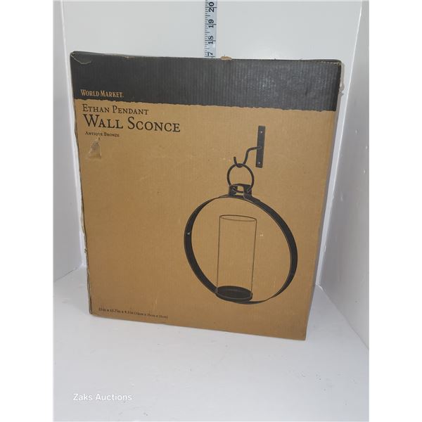 Lot of 2 Ethan Pendant Wall Sconce Lights in Box. measures 13x13.7x4.3"