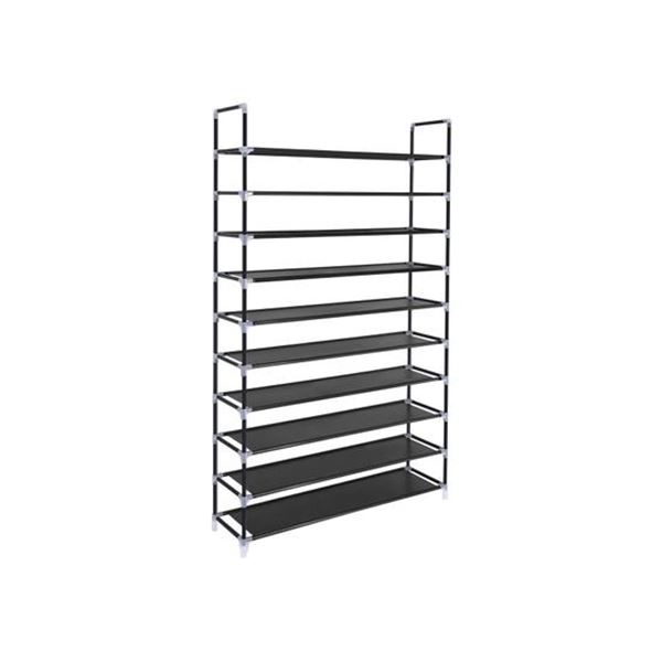 Songmics 10 Tier Shoe Rack Organizer Black - Unsure if new or complete - Estate Item