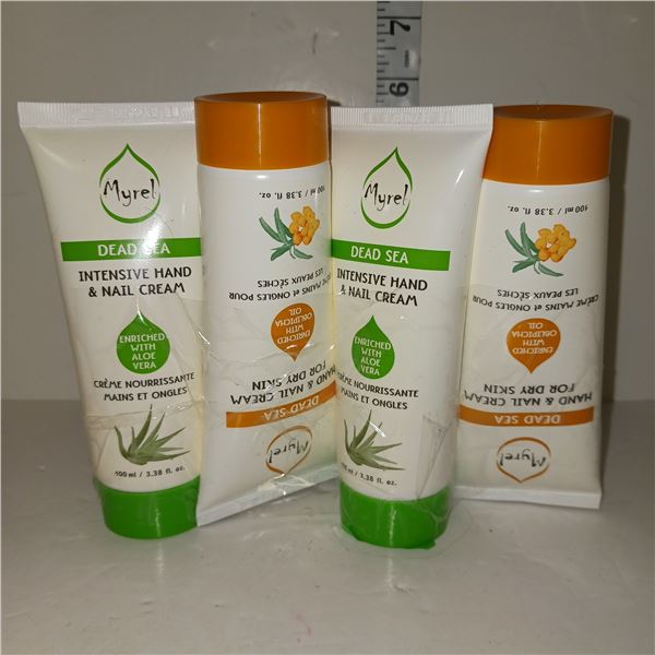 Lot of 4 New Myrel Dead Sea Hand and Nail Creams