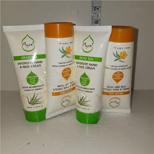 Lot of 4 New Myrel Dead Sea Hand and Nail Creams