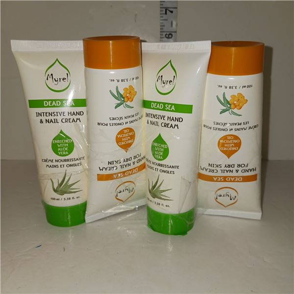 Lot of 4 New Myrel Dead Sea Hand and Nail Creams