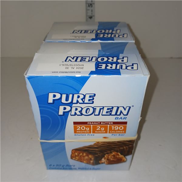 Lot of 4 Pure Protein Bars (6 in each box) - BB APR 2024