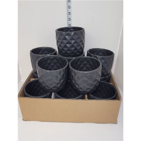 Lot of 12 4 Inch Ceramic "Orchid" Planter Pots