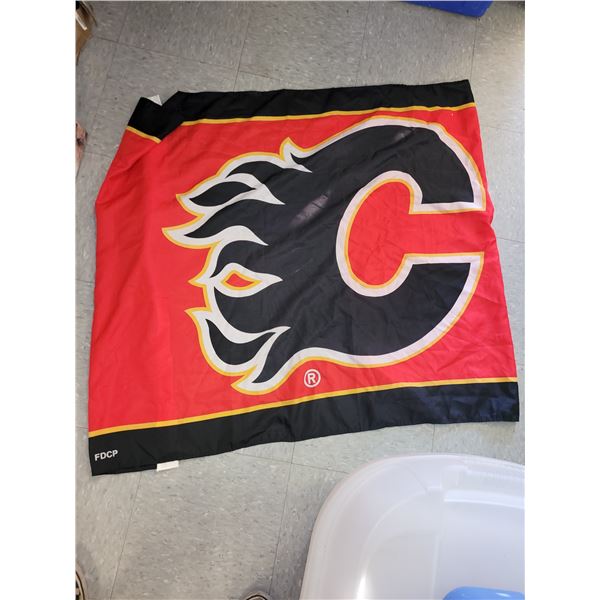 36'x60" Calgary Flames Flag with Grommets - Has a bit of damage (not due from the Oilers lol)