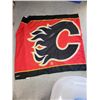 Image 1 : 36'x60" Calgary Flames Flag with Grommets - Has a bit of damage (not due from the Oilers lol)