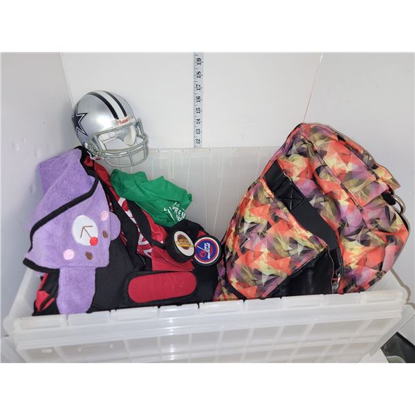 Clear Tote with Folding Lid with Contents - Vintage Hockey Pucks, Tote Bags +