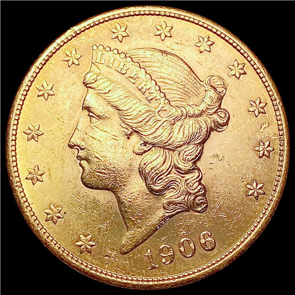 1906-S $20 Gold Double Eagle CLOSELY UNCIRCULATED