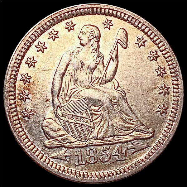 1854 Seated Liberty Quarter CHOICE AU