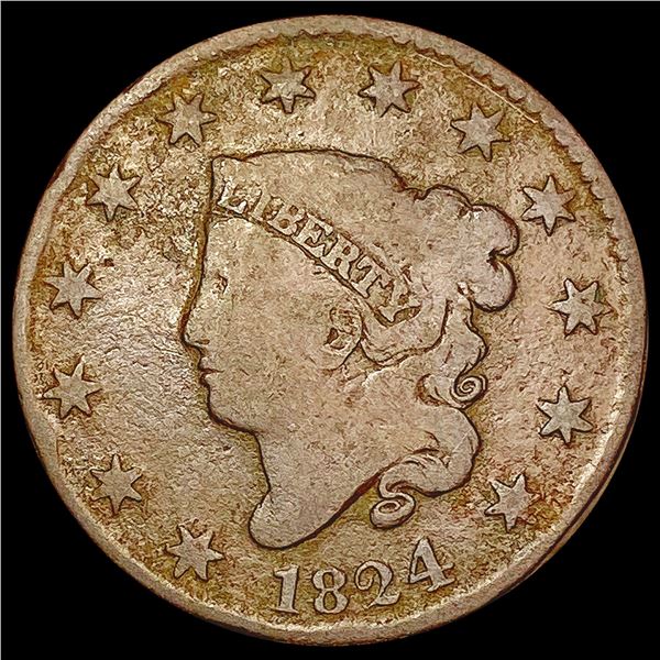 1824 Coronet Head Large Cent NICELY CIRCULATED