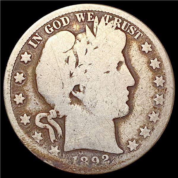 1892-S Barber Half Dollar NICELY CIRCULATED