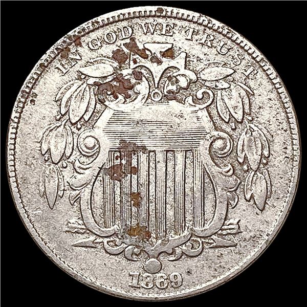 1869 Shield Nickel NEARLY UNCIRCULATED
