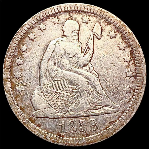1858 Seated Liberty Quarter LIGHTLY CIRCULATED