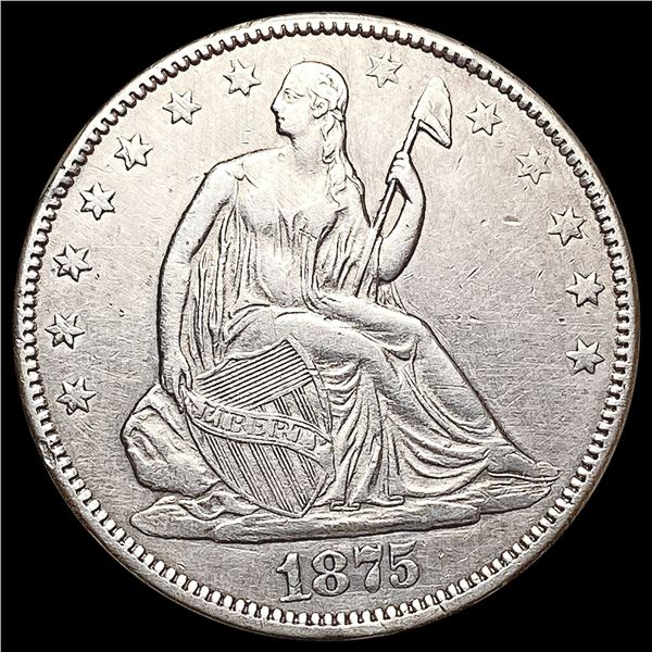 1875-CC Seated Liberty Half Dollar CLOSELY UNCIRCU