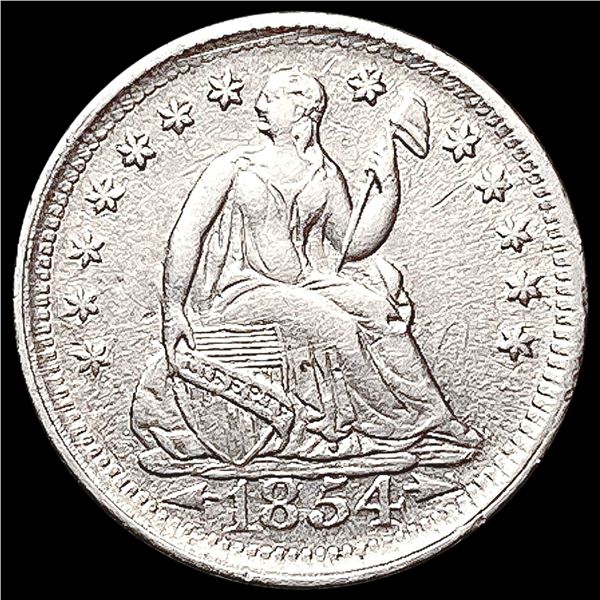 1854 Arr. Seated Liberty Half Dime CLOSELY UNCIRCU