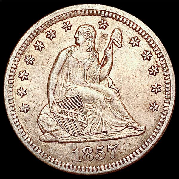 1857-O Seated Liberty Quarter CHOICE AU