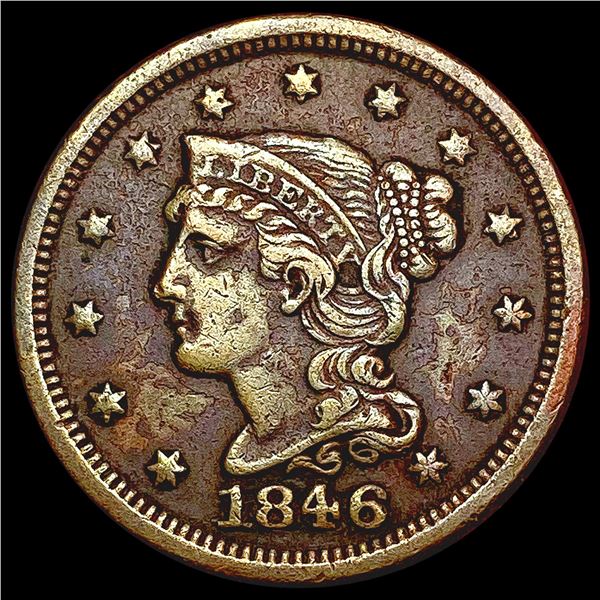 1846 Braided Hair Large Cent NEARLY UNCIRCULATED