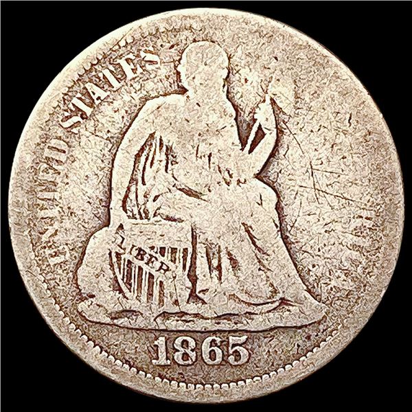 1865-S Seated Liberty Dime NICELY CIRCULATED