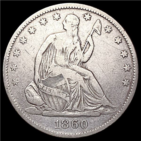 1860-O Seated Liberty Half Dollar LIGHTLY CIRCULAT
