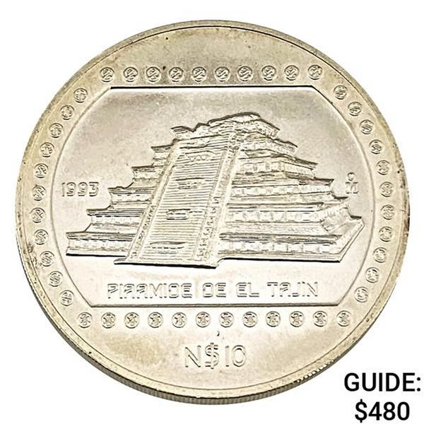 1993 5oz Silver Piramide de el Tajin Coin
