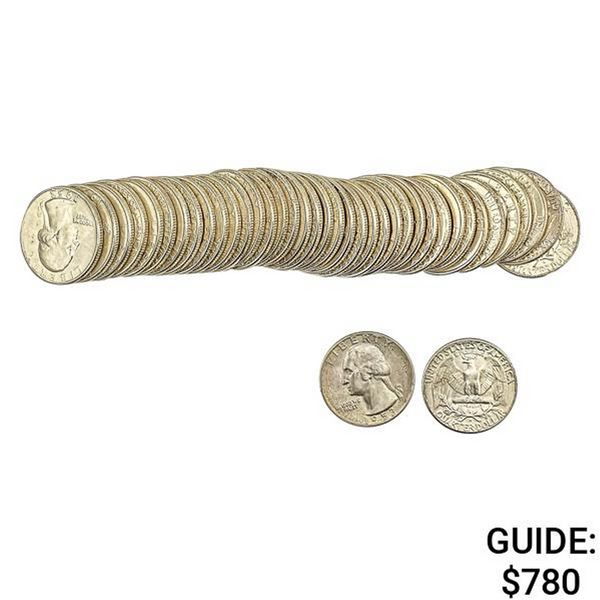 [40] 1953-S Washington Silver Quarter   Roll