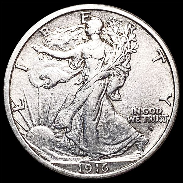 1916-D Walking Liberty Half Dollar CLOSELY UNCIRCU