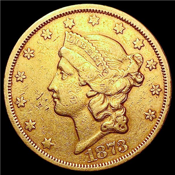 1873-S $20 Gold Double Eagle LIGHTLY CIRCULATED