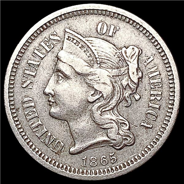 1865 Nickel Three Cent CLOSELY UNCIRCULATED