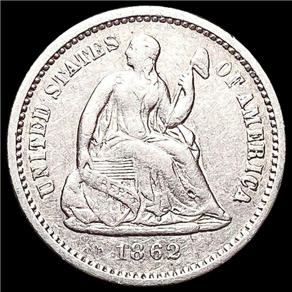1862 Seated Liberty Half Dime CLOSELY UNCIRCULATED