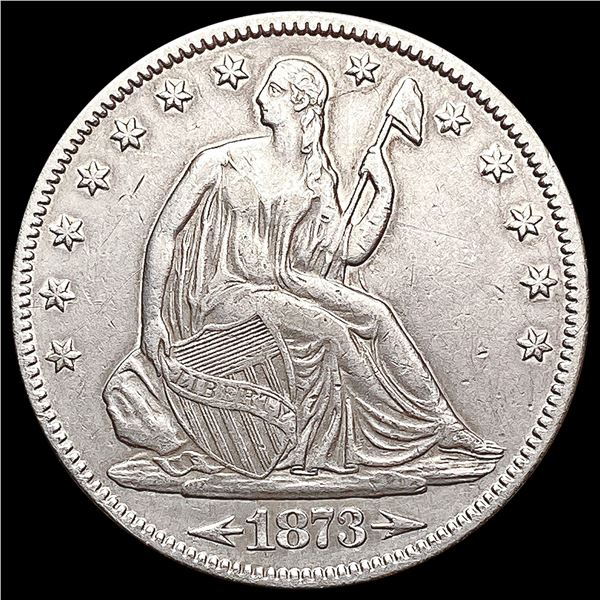 1873 Seated Liberty Half Dollar CLOSELY UNCIRCULAT