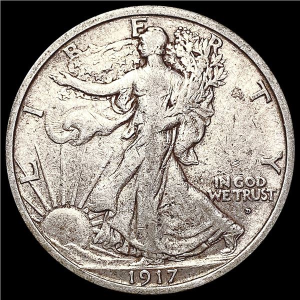 1917-D Walking Liberty Half Dollar LIGHTLY CIRCULA