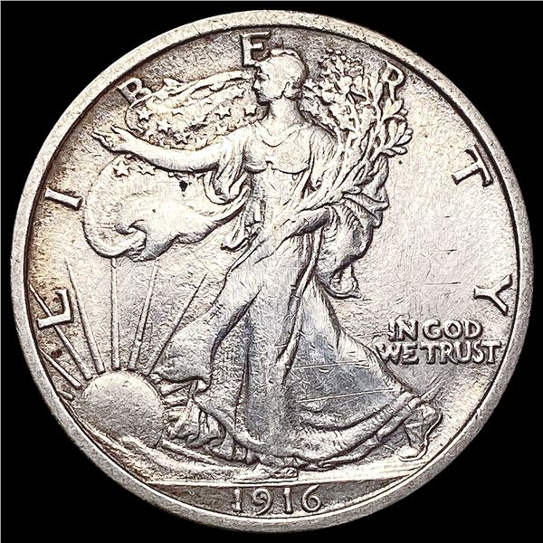 1916 Walking Liberty Half Dollar CLOSELY UNCIRCULA