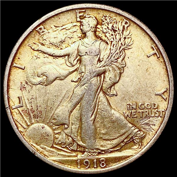 1918 Walking Liberty Half Dollar CLOSELY UNCIRCULA