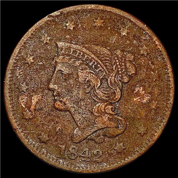 1842 Braided Hair Large Cent NICELY CIRCULATED