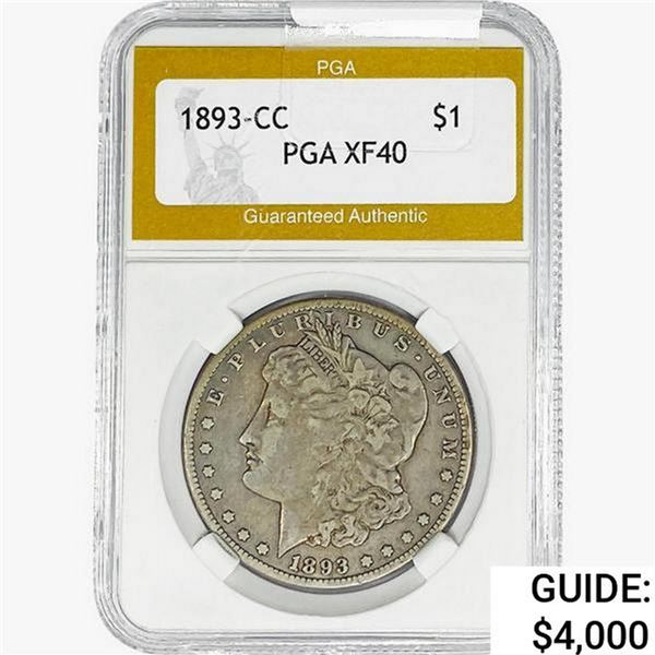 1893-CC Morgan Silver Dollar PGA XF40