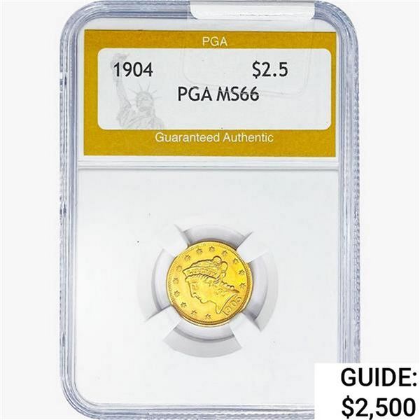1904 $2.50 Gold Quarter Eagle PGA MS66