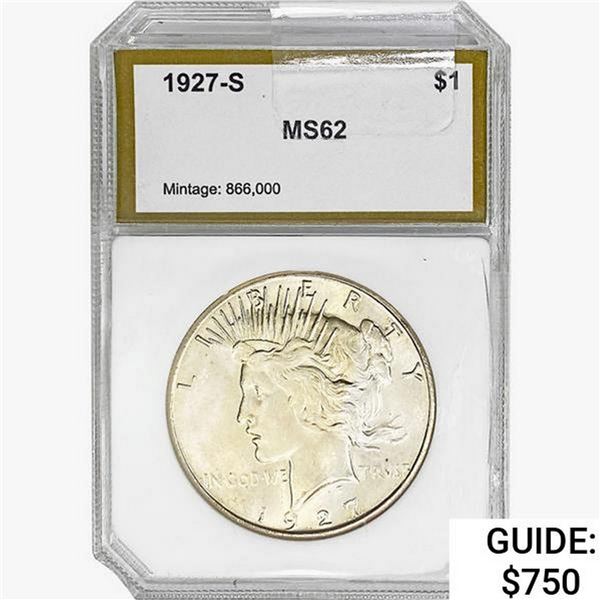 1927-S Silver Peace Dollar PCI MS62