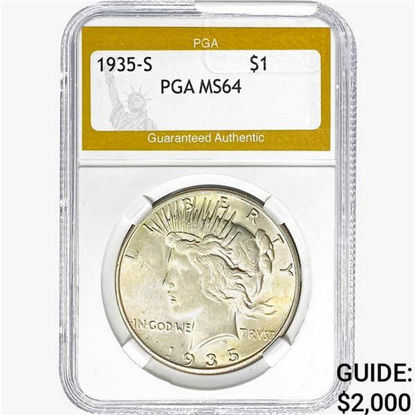 1935-S Silver Peace Dollar PGA MS64