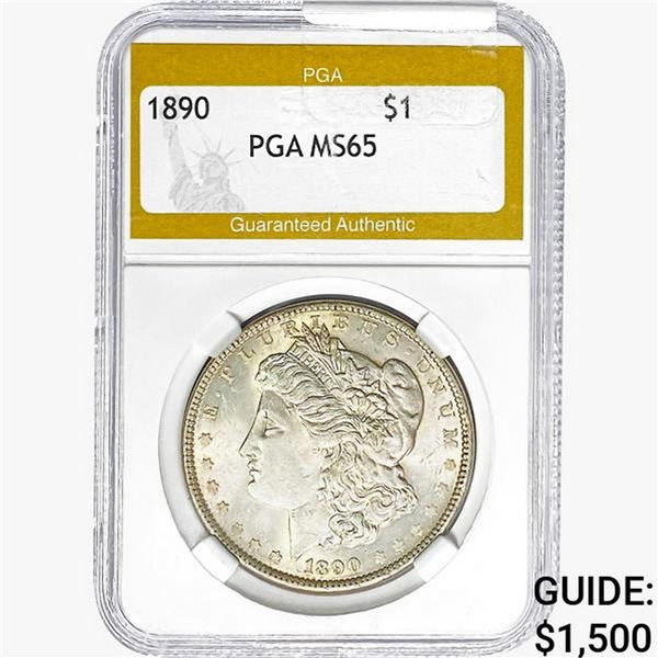 1890 Morgan Silver Dollar PGA MS65