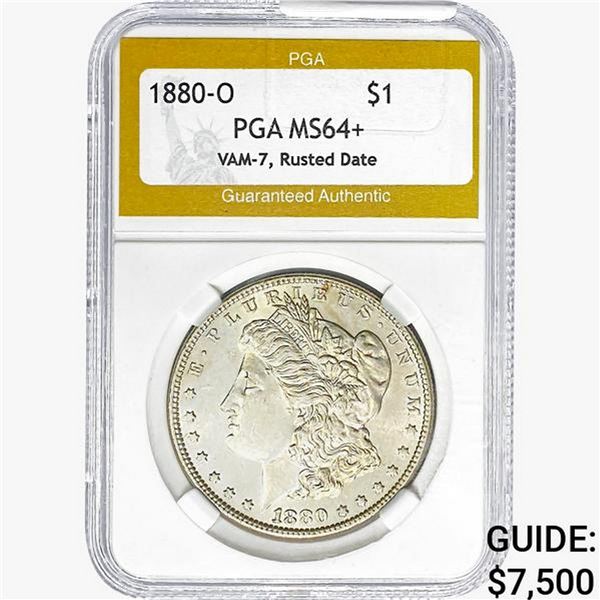 1880-O Morgan Silver Dollar PGA MS64+ VAM-7, Ruste