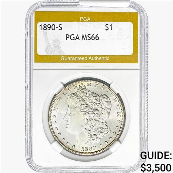 1890-S Morgan Silver Dollar PGA MS66