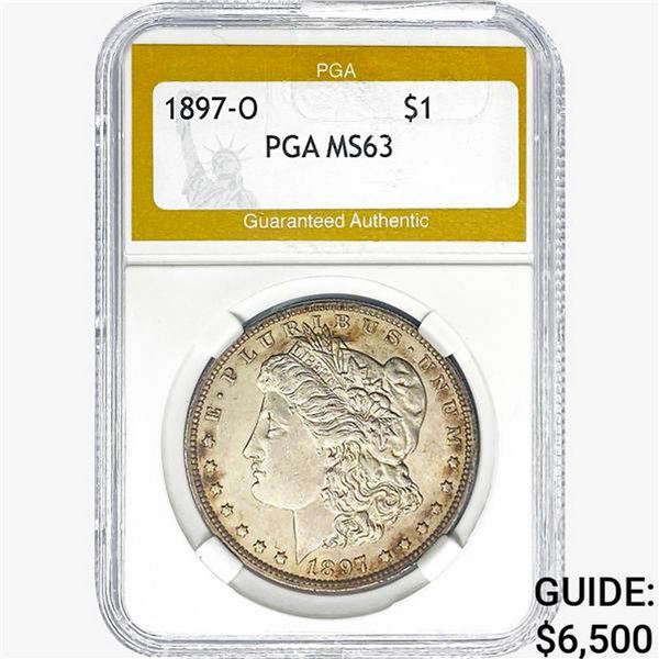 1897-O Morgan Silver Dollar PGA MS63+