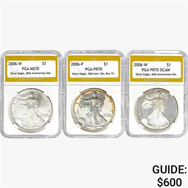 2006-W [3] Silver Eagle 20th Ann. Rev. PR, DCAM, M