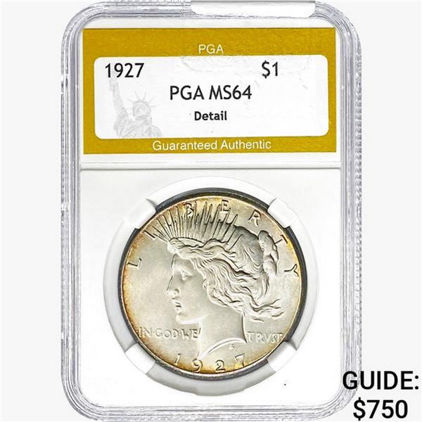 1927 Silver Peace Dollar PGA MS64 DETAIL
