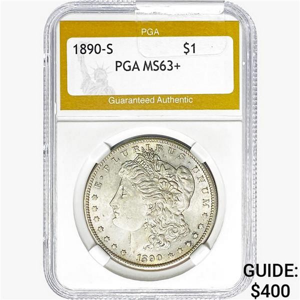1890-S Morgan Silver Dollar PGA MS63+