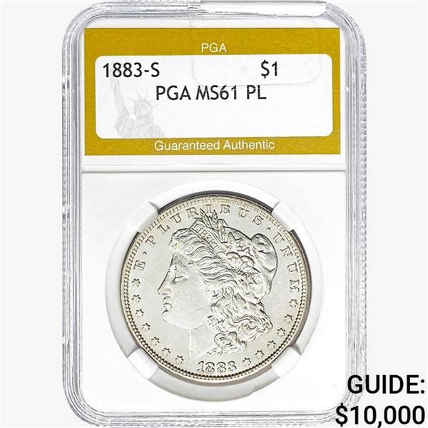 1883-S Morgan Silver Dollar PGA MS61 PL